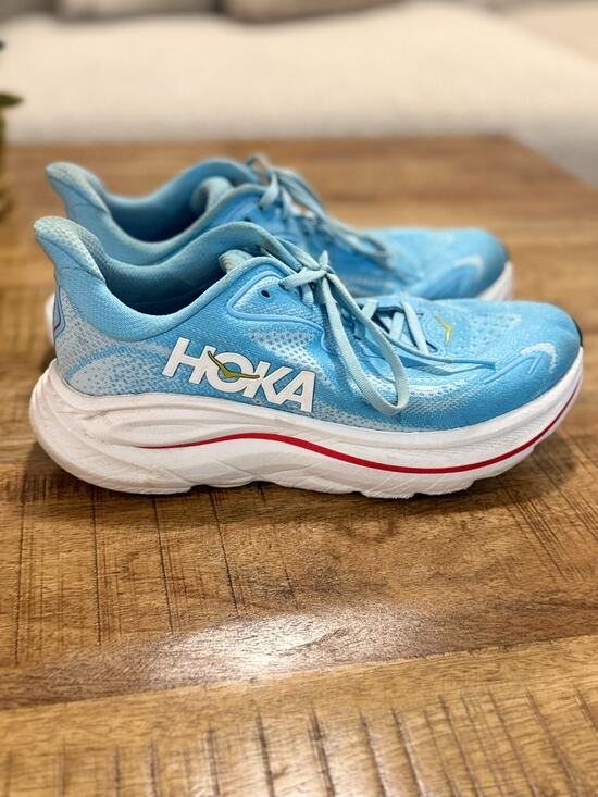 Hoka One One Shoes - Hoka Clifton 10 Running Shoes Women's 8B Light Blue Mesh Sneakers 1162031 SBLF